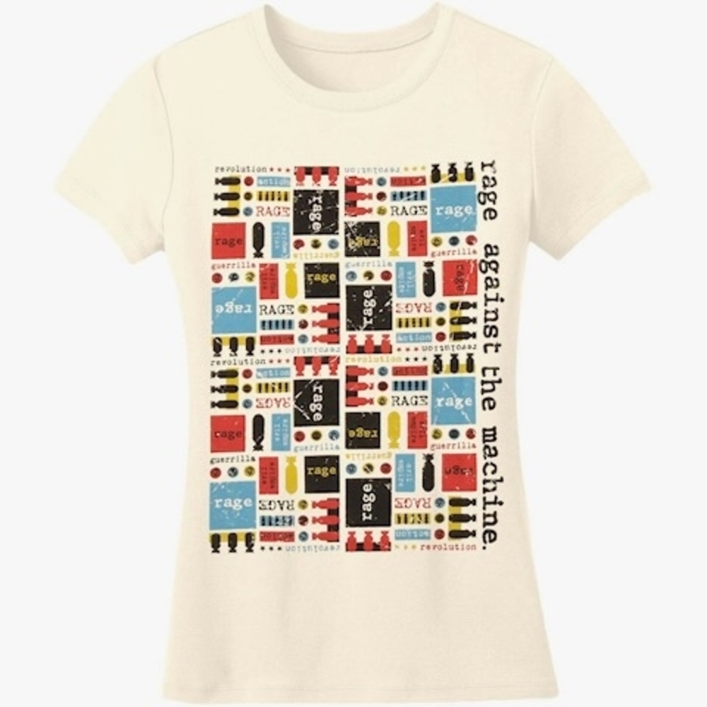 NWT Rage Against The Machine Graphic Tee - Cream